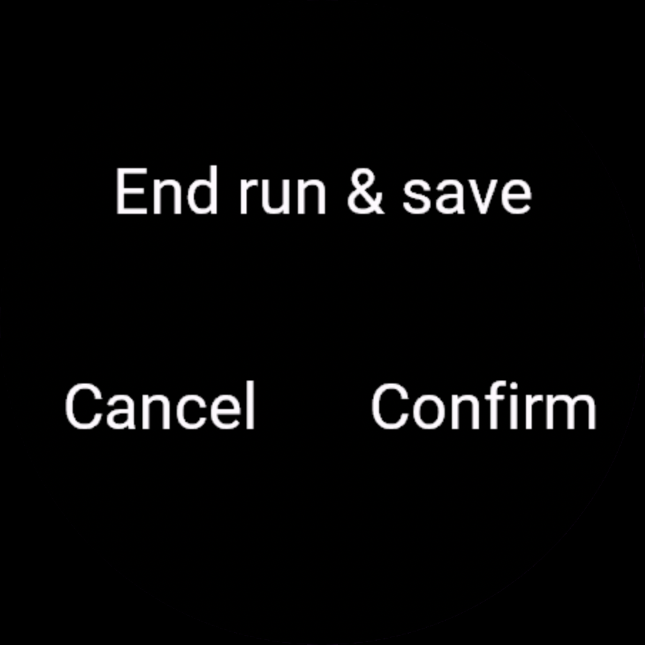 The End run & save question, with Cancel and Confirm